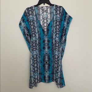 BECCA Blue and Black Swim Coverup